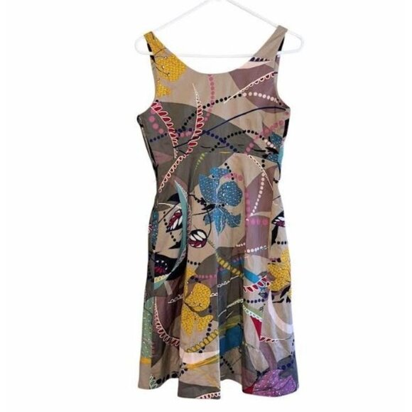 Maeve Women's Floral Cotton V-Neck Dress Size 2 Multicolor - Picture 2 of 8